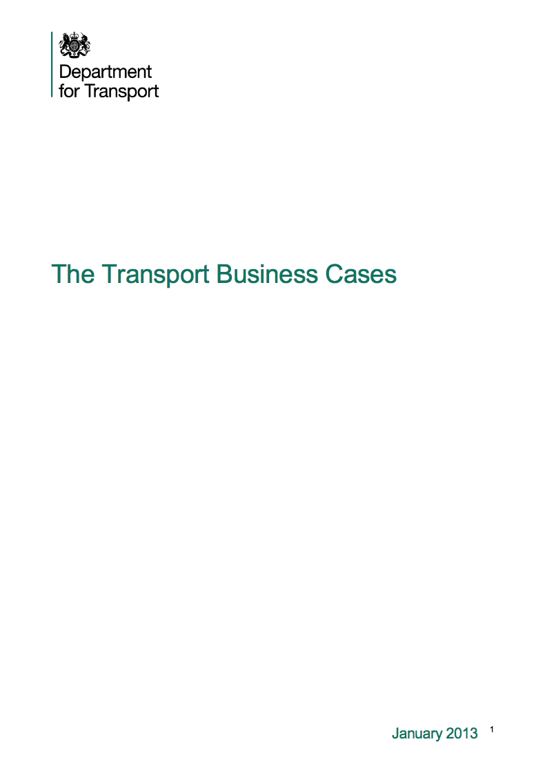 DfT Transport Business Case Guidance